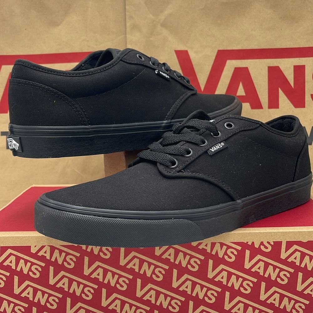 Vans Women’s Black Canvas Sneakers Atwood (Canvas) Black/Black
VN000TUY186 - Picture 10 of 16